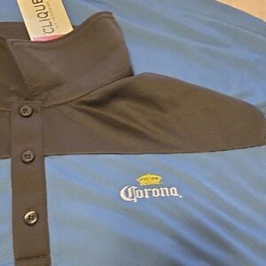 Corona Black and Blue Polo Shirt